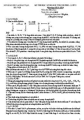 Đề thi học sinh giỏi thành phố môn Hóa học Lớp 9 - Năm học 2013-2014 - Sở giáo dục và đào tạo Hà Nội